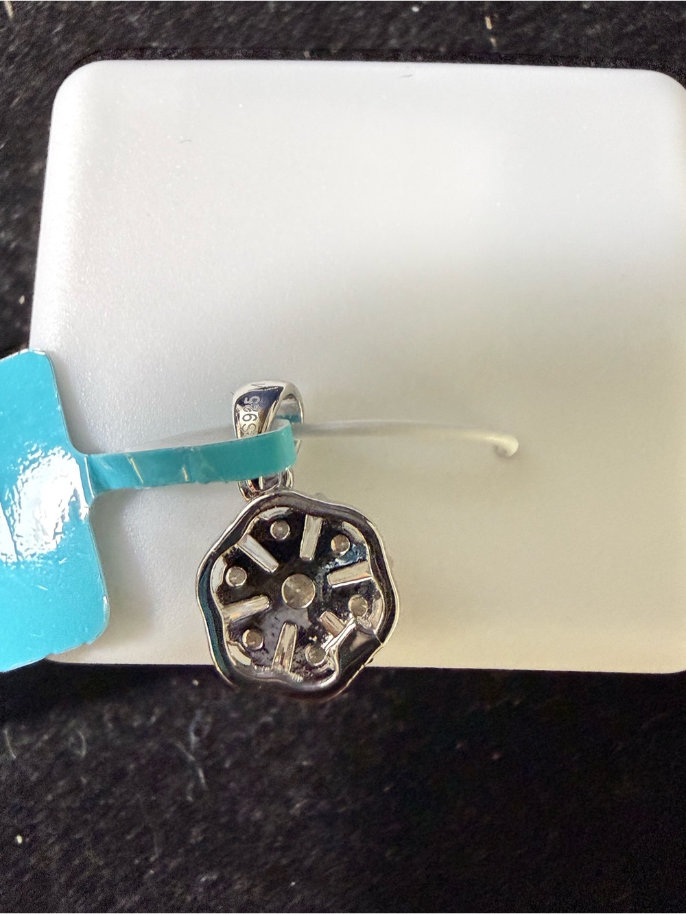 Sterling Silver Moissanite Flower Necklace (New) - Picture 4 of 5